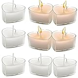 QYEHFCandele a Forma Di Cuore,San Valentino, Candele di tè, Proposta di sposo confessione romantica cena alla luce delle di Valentino,Matrimoni o Anniversari- 4cm (9PCS bianco)