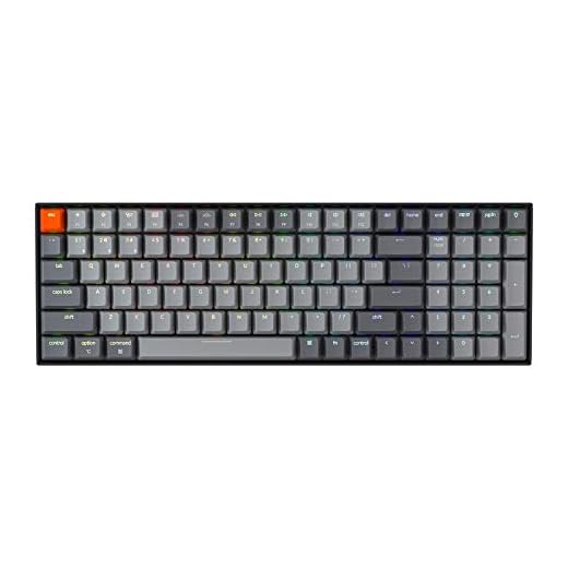 Keychron K4 Hot Swappable Mechanical Keyboard with Gateron G Pro Red Switch RGB Backlight, 96% Layout 100 Keys Wireless Bluetooth 5.1/Wired USB C Computer Gaming Keyboard for Mac Windows-Version 2