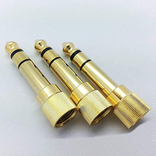 Lot de 10 prises stéréo 6,35 mm mâle vers jack 3,5 mm + 10 connecteurs stéréo 3,5 mâles pour câble de 4 mm
