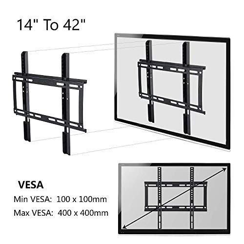 Image of Madrai Ganesh Electronics Heavy Duty TV Wall Mount Bracket for 14 to 42 Inch LCD /LED /Monitor /Smart TV, Fixed Universal Wall Stand