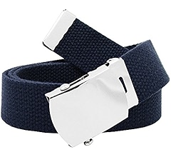 Classic Silver Men's Military Slider Buckle with Canvas Web