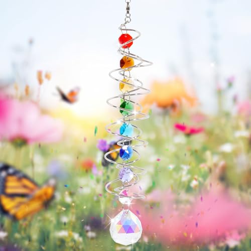 Sonnenfänger Kristall, Rainbow Suncatcher Kristall, Sonnenfänger Windspiel Bastelset mit Kettenchakra Heilender Perlen, für Garten Fenster Party Dekoration