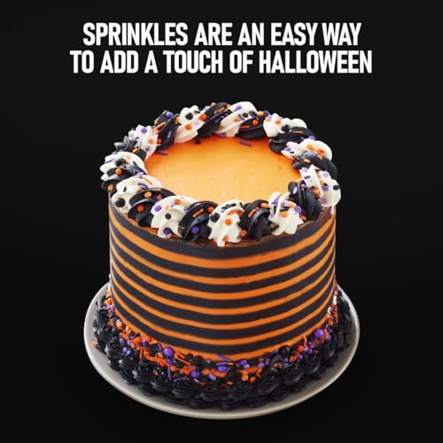 Wilton Halloween Sprinkles Mix, 6 Cell Assorted Festive Sprinkles Add a Touch of Halloween to Cookies, Cakes, Cupcakes, Brownies, and Desserts - Colorful Variety Candy Sugar Sweets Decorations, 6.56oz