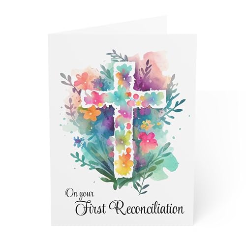 J&J'S TOYSCAPE First Reconciliation Card, Holy First Confession Congratulations Card