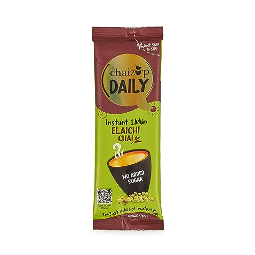 Image of Chaizup Daily 1 Min Instant Elachi Premix Tea - 30 Sachets (No Sugar) | Elachi Flavours | 30 Servings | 270g
