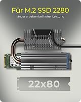 ICY BOX M.2 Heatpipe Kühler mit 30 mm Lüfter Bauhöhe für M.2 SSD (2280), Aluminium, Silber IB-M2HSF-705 – Ansicht 6