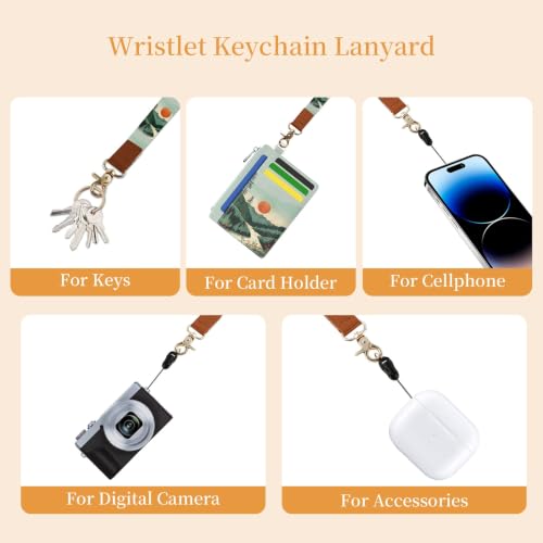 Image of Hancynir Mountain Small Wallet Women Credit Card Holder, Wristlet RFID Cute