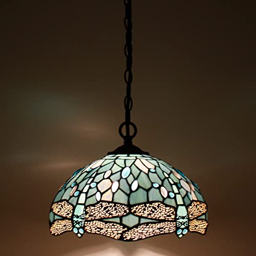Image of WERFACTORY Tiffany Pendant Light Plug in 12 Inch Hanging Lamp S147 Series