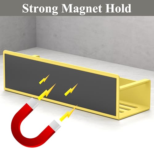 Image of HuggieGems Magnetic Water Bottle Holder for Refrigerator, Cup Holder Organizer for Stanley and Tumbler for Kitchen, 4 Pack, Yellow