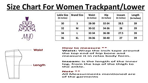 Image of MYO Plain Cotton Stylish Track Pants for Women for Daily use |Track Pants for Women Combo Pack of 2 Size 36 Black::Grey