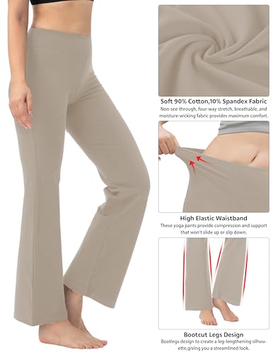 Image of BUBBLELIME 29 inch /31 inch /33 inch /35 inch /37 inch 3 Styles Women's High Waist Bootcut Yoga Pants Basic /Side Pockets Tummy Control Workout Flared