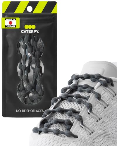 Caterpy RUN Ultimative Elastische Schnürsenkel Ohne Binden Kinder Und Erwachsene Vielseitige Und Einfach Zu Verwendende Schnürsenkel Ohne Binden - Gunmetal Grau