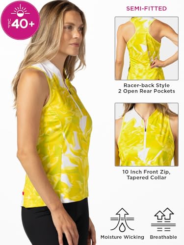 Terry Camiseta feminina de ciclismo Sun Goddess, sem mangas, costas nadadoras, FPS 40+, proteção sol