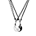 BlueRica Yin Yang Pendant Couple Set on Adjustable Black Rope Cord Necklaces