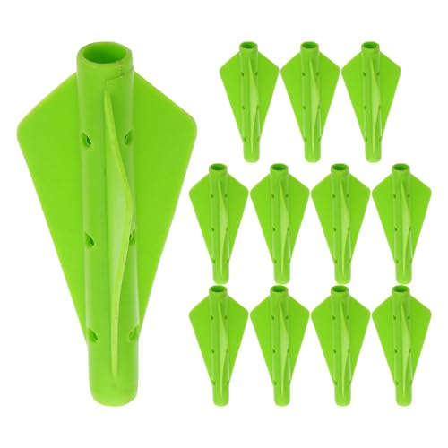 Happyyami 12個 外套型矢羽 矢柄対応 プラスチック製耐変形アーチェリー矢尾 用交換用ノック 多用途トレーニング狩猟競技適応