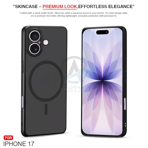 Image of AESTMO iPhone 17 Back Cover | 360 Protection | Matte Frosted Hard Back Translucent | Compatible with MagSafe Accessories (Blue)