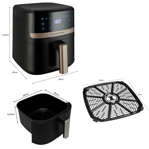 Miniatura 15 de Russell Hobbs Freidora De Aire, Freidora Sin Aceite De 4.3 L, Air Fryer, 9 Programas, Máx. 200 C, Rapid Air, Táctil, Asar, Hornear, Grill, Accesorios Aptos Lavavajillas, 1300 W, Satisfry 27610-56