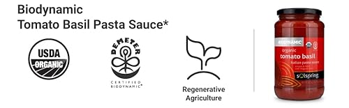 Dr. Mercola Solspring Biodynamic Organic Tomato Basil Italian Pasta Sauce, 3 Jars, About 4.5 Servings Per Jar (19.7 Oz. Per Jar), Non Gmo, Gluten Free, Soy Free, Organic Demeter Certified #TOP4