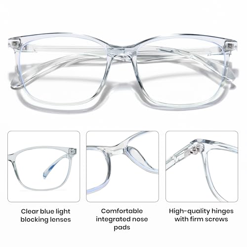 Image of Cyxus Blue Light Glasses for Men Women Reduce Eye Strain Square Frame 8083 | Eye Protection,UV Protection,Lightweight TR90 Frame,Ideal for Computer Screen Office Work