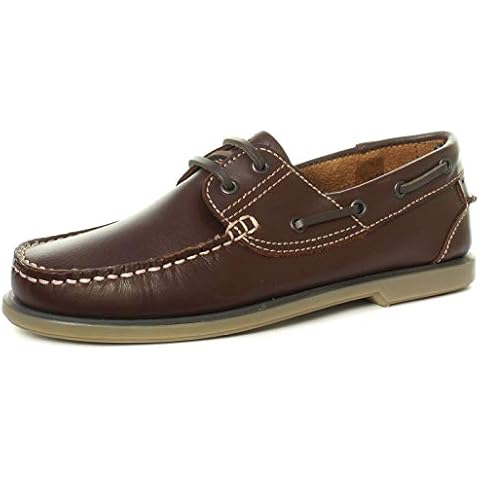 DEK Boys' Navy Brown Boat Shoes Cover