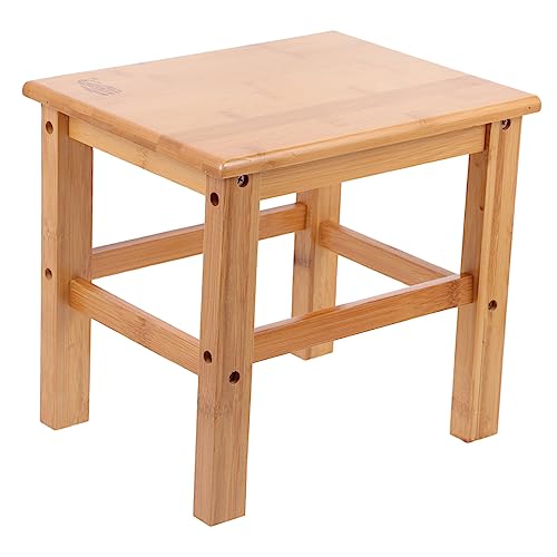 PRETYZOOM Bamboo Solid Wood Casual Stool Home Bathroom Footstool Child Chair Stool for Changing Shoes