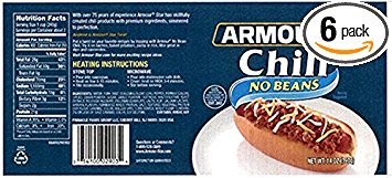 Armour Chili NO Beans 14oz Can (Pack of 6)