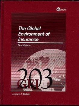 Hardcover The Global Environment of Insurance Book