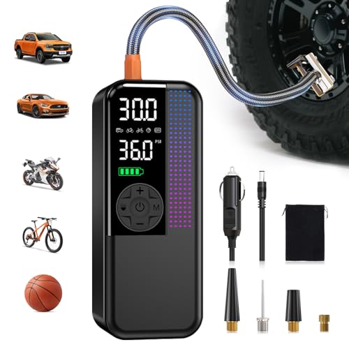 Tire Inflator Portable Air Compressor, 150 PSI Cordless Air...