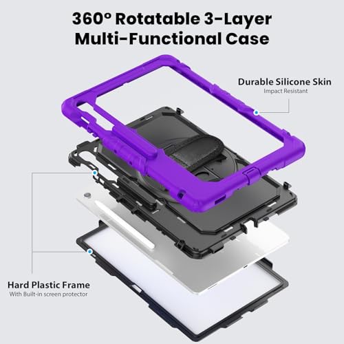 Coque Samsung Galaxy Tab S10 FE Plus violette idéale pour le travail nomade