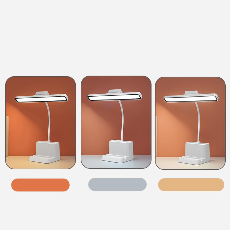 Image of Akari Plastic Rechargeable Desk /Study Lamp Night Lamp, Touch On /Off Switch, Child Eye Safety Student Study Table Lamp, Led Lamp Usb Charge (Ak-1706), Yellow