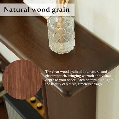 Mesa consola de granja de madera marron rustica para pasillo y entrada 5