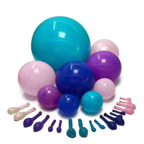 Image of Purple and Blue Balloons Teal Pink Balloon Garland Arch Kit for Birthday Baby Shower Mermaid Stitches Under The Sea Encanto Villain Ocean Luau Birthday Baby Shower Party Decorations