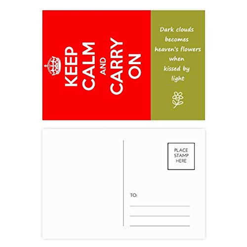Carte postale poésie rouge Keep Calm Set de 20 en 14,5x9,6 cm pour correspondance