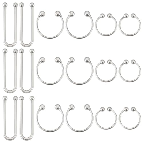 PH PandaHall 18 clips de bikini de aleación de 3 tamaños, en forma de U, cierre de gancho de bikini, cierre frontal, cierre de clic, cierre de ropa, hebilla de brasier para coser lencería, traje de