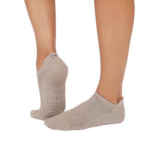 TAVI Women’s Savvy Grip Socks 2-Pack - Pilates Socks with Grips for Women, Slipper Socks for Pilates, Yoga, and Ballet - Shitake Geo/Mirage Heather, Small4