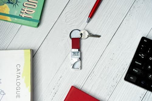 Image of Personalised 3 in 1 Corporate Gift Set which includes Diary,Keychain& Metal Pen. Personlised Gift Set On Rakhi, employee of the month, Personalised Corporate Gift for Clients. (Red)