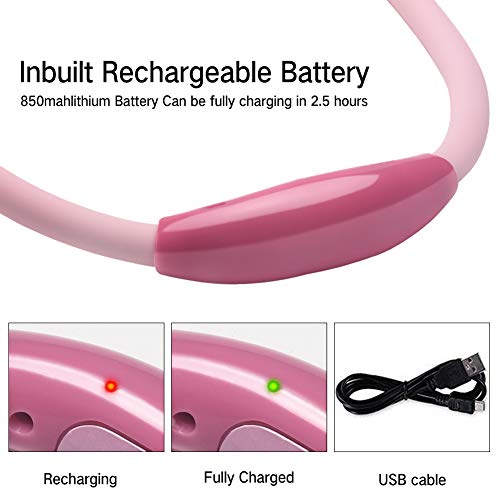 Rechargeable LED Book Light, Bendable Night Reading Light Lamp with 4 Adjustable Brightness Control, Hands Free, for Bed Reading or Read in Car (Pink)