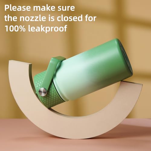 Image of BJPKPK Insulated Water Bottle, 15oz Stainless Steel with Straw Lid
