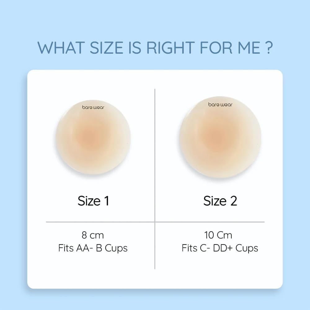 Non-Adhesive Nipple Covers Plus - Not Sticky, Grippy, Reusable Nipple Pasties Plus (10 cm, Beige)