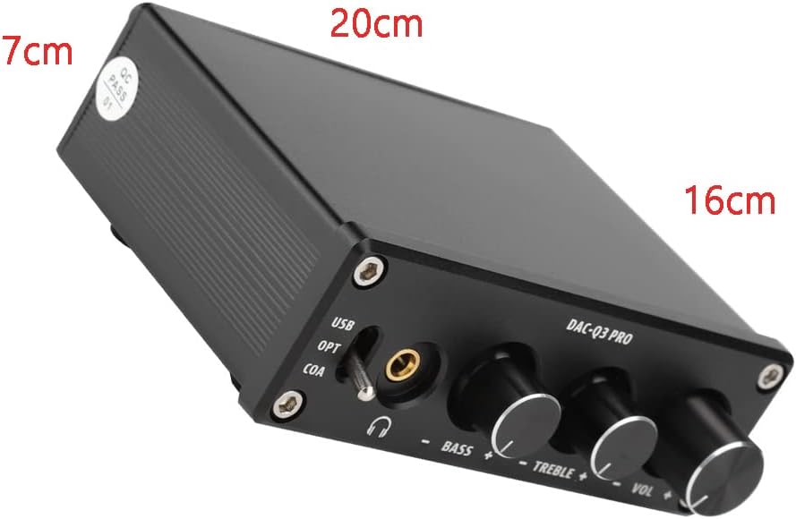 Sutinna DAC-03 PRO Decoder with dimensions labeled