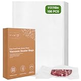 [2025 Upgraded] Moretoes 100pcs Vacuum Sealer Bags, Food Saver Bags Gallon 11" x 16", BPA Free, Pre-cut Commercial Grade Vac Bags for Food Storage, Meal Prep or Sous Vide