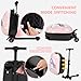 smilesun 4-in-1 Detachable Scooter Suitcase for Kids & Teenagers, Lightweight Hardside Ride-On Suitcase, Foldable Design, Perfect Travel Gift for Girls(Pink Cute Pony 22-inch)