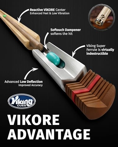 Viking Cues Impero taco de billar de arce Hard Rock con punta de cuero miniatura 3