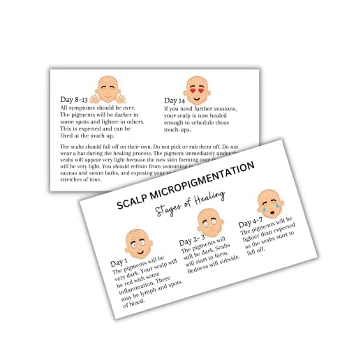 Scalp Micropigmentation Healing Aftercare Cards