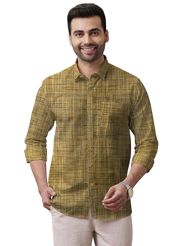 Image of Men's Pure Khaadi Cotton Regular Fit Full Sleeves Striped Casual Shirt | Handloom Shirt for Office & Casual Wear
