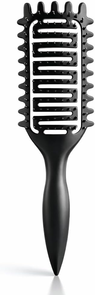Curl Defining Brush,2024 Curly Hair Brush,Vented Hair Brush for Detangling, Shaping and Defining Curls For Women and Men Less Pulling Solid black