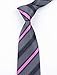 Mens Fashion Style Grey Pink Stripe Silk Tie Pretty Birthday Online Necktie Semi Formal