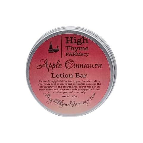 Apple Cinnamon Moisturizing Lotion Bar - Waterless Lotion Bar for Dry Skin - Moisturizing Beeswax Lotion Bar - Convenient Travel Lotion - Eco Friendly Apple Cinnamon Lotion Massage Bar Cover