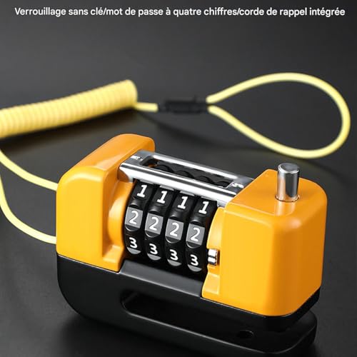 Serrure de roue pour motocyclette étanche avec combinaison 4 chiffres - 7