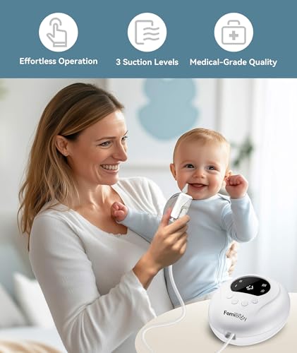 Electric Nasal Aspirator for Babies and Toddlers | Baby Nose Sucker with 3 Suction Levels | Easy-to-Clean Nose Aspirator for Babies | Portable Booger Sucker - Image 3